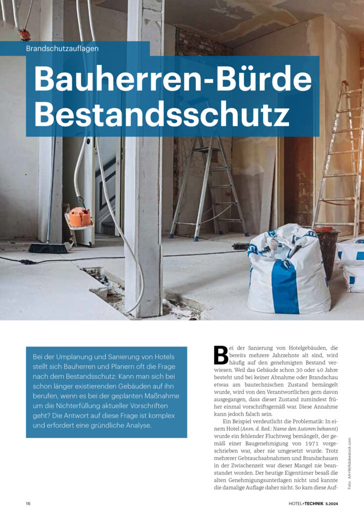 Bauherrenbürde – Bestandsschutz richtig prüfen